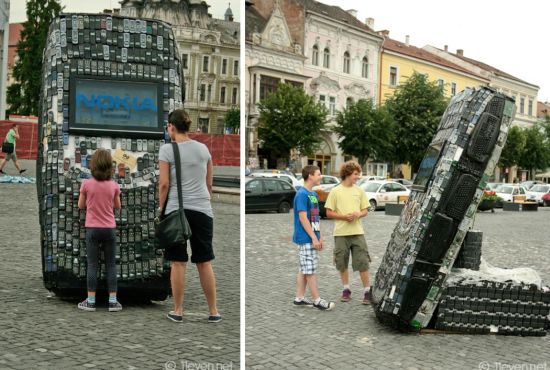 Sculpture made from old phones